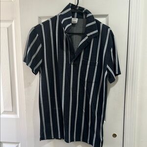 Urban Outfitters Blue and White Casual Button Down Shirt